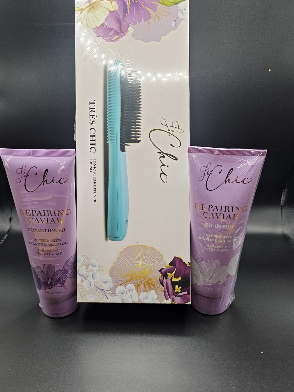 Le Chic Repairing Caviar Shampoo & Conditioner with Très Chic Teal Hair Brush